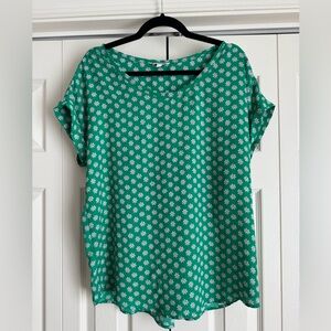Nordstrom Pleione Green Floral Print Blouse